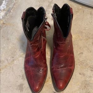 Red Leather Booties